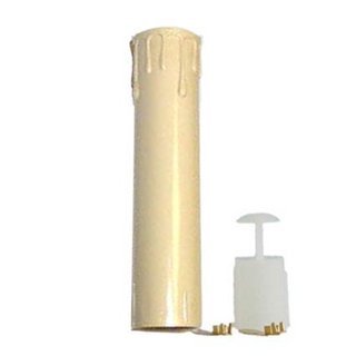 Plasteschaft/ Kerzenhülse für Holztülle 14 mm -beige-innen
