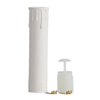 Plasteschaft/ Kerzenhülse für Holztülle 14 mm -weiß  -innen