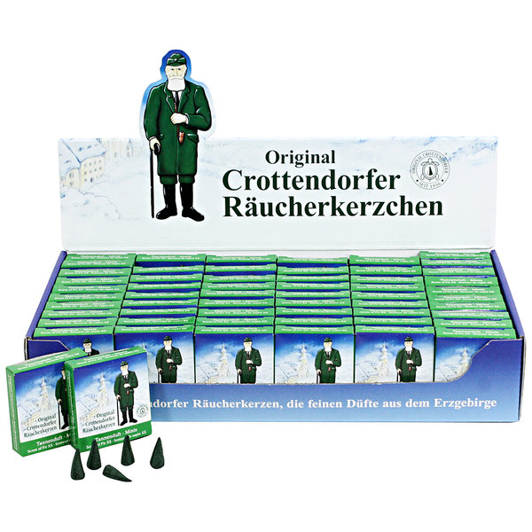 Crottendorfer-Mini-Räucherkerzen "Tanne" im Display zu 60 Stück