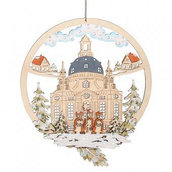 Fensterbild farbig bemahlt  -Sperrholz- motiv: " Frauenkirche Dresden"